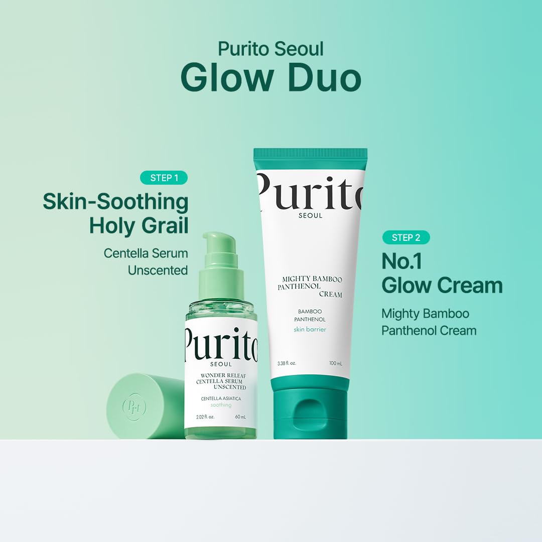 PURITO Mighty Bamboo Panthenol Cream, Glow Cream, Skin Barrier Repair, for All Skin Types, Daily Face Moisturizer, Glass skin, Vegan, Korean Skin Care 3.38fl.oz / 100ml
