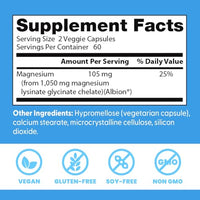 Thumbnail for Doctor's Best High Absorption Magnesium Glycinate Lysinate Supplement for Sleep Support - Chelated Magnesium Capsules for Women & Men, 105 mg per Serving, Calm Support, Vegan - 120 Veg Caps