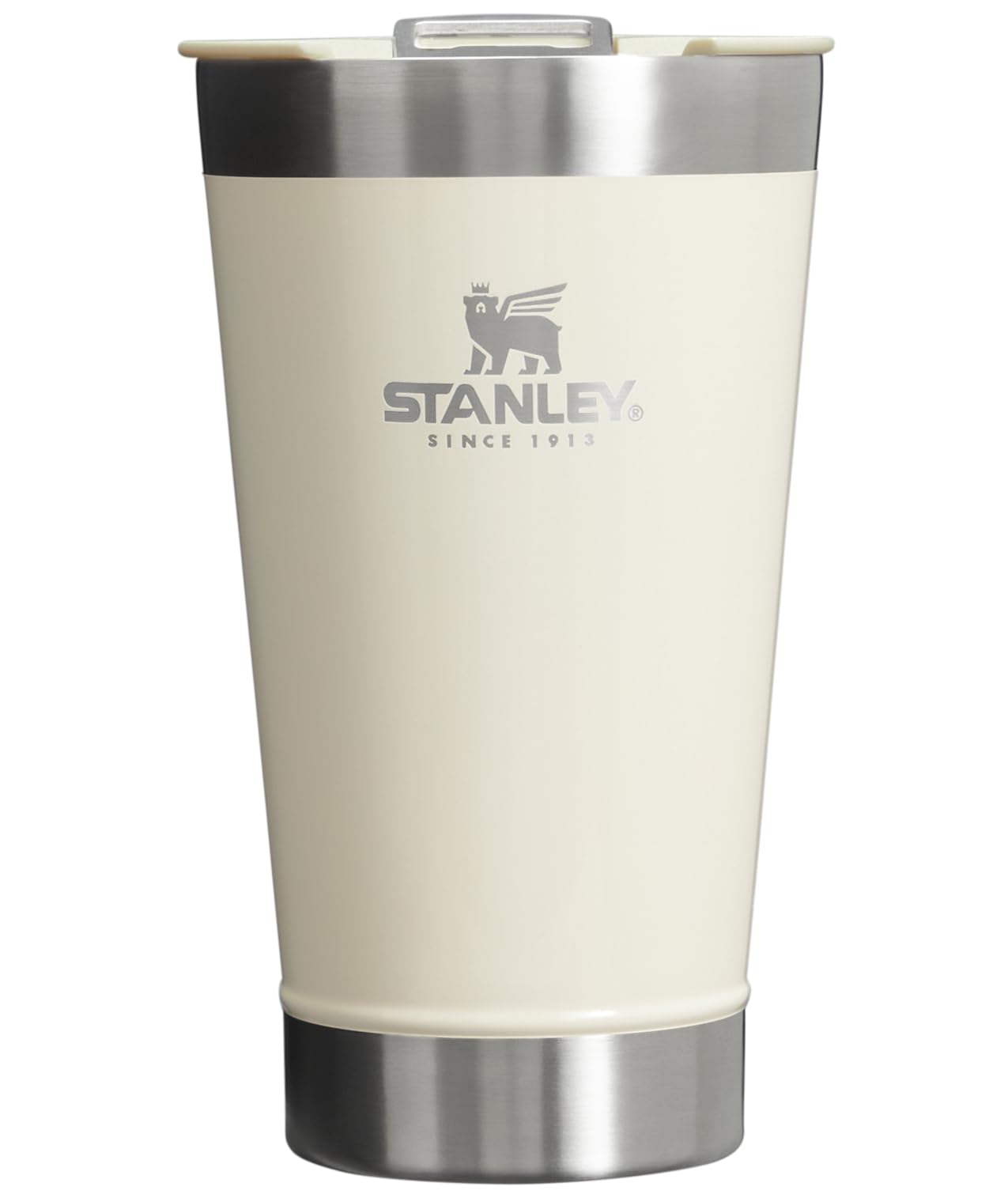 STANLEY Stay-Chill Beer Pint 16 oz | Wide Mouth Lid | Built-In Bottle Opener | Beer Tumbler Cup | Insulated Stainless Steel Pint Glass | BPA-Free | Cream Gloss