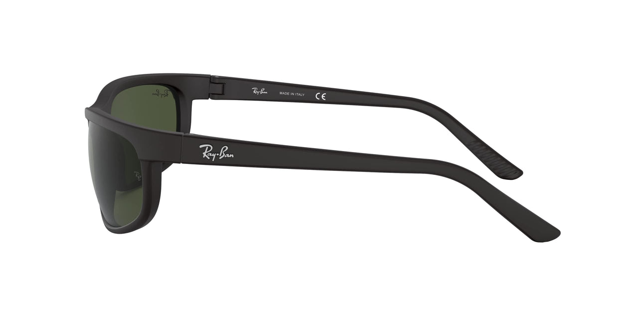 Ray-Ban Mens RB2027 Predator 2 Rectangular Sunglasses, Black/ Matte Black/G-15 Green, 62 mm