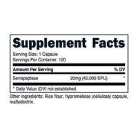 Thumbnail for Nutricost Serrapeptase 40,000 SPU, 120 Capsules - Gluten Free, Non-GMO, and Vegetarian Friendly