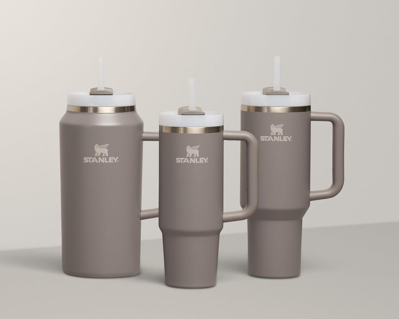 Stanley Quencher H2.0 Tumbler with Handle and Straw 40 oz | Flowstate 3-Position Lid | Cup Holder Compatible for Travel | Insulated Stainless Steel Cup | BPA-Free | Stone