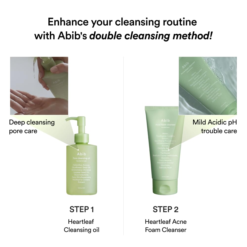 Abib Pore Cleansing Oil Heartleaf 6.76 fl oz / 200ml I Gentle for Sensitive Skin, Mild Cleanser, Blackheads, Pore Care, Double Korean Skincare