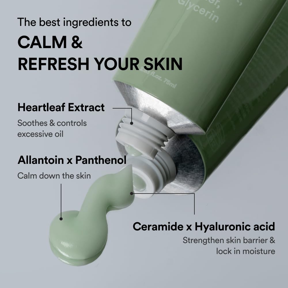 Abib Heartleaf Cream Calming Tube 2.53 fl oz I Calming, Facial Cream