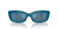 Thumbnail for COACH Women's HC8390U Sculpted C Hardware Universal Fit Rectangular Sunglasses, Milky Ocean Blue/Blue Mirrored, 51 mm