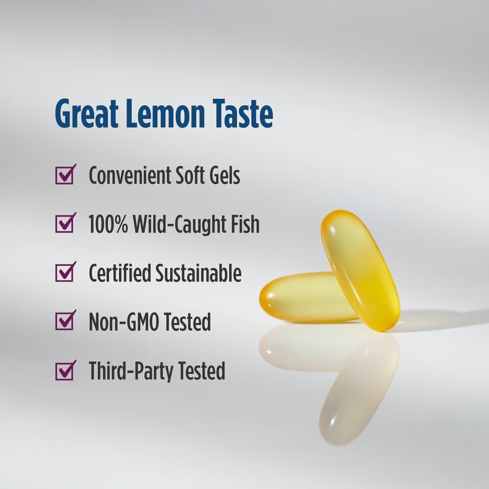 Nordic Naturals Complete Omega-D3, Lemon Flavor - 120 Soft Gels - 565 mg Omega-3 + 70 mg GLA + 1000 IU Vitamin D3 - EPA & DHA - Healthy Skin, Cognition, Positive Mood - Non-GMO - 60 Servings