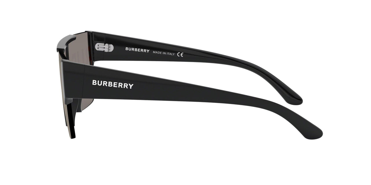 Burberry BE 4291 3001/G Black Plastic Rectangle Sunglasses Gold Mirror Lens