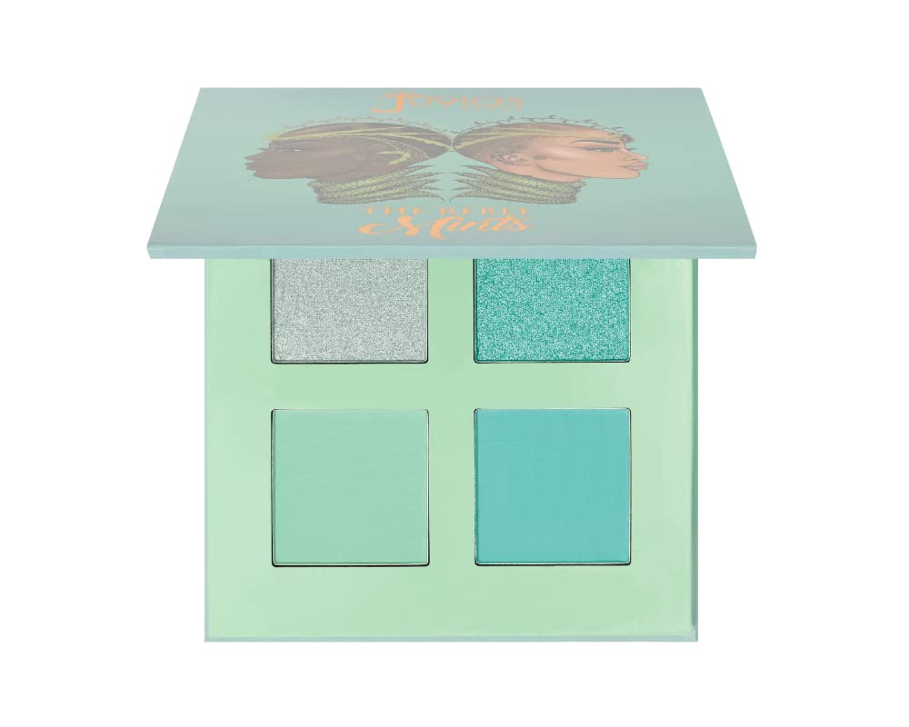 Juvia's Place Rebel Quad Mint Eyeshadow Palette - Shades of 4, Professional Eye Makeup, Pigmented Makeup Palette for Eye Color & Shine, Pressed Eyeshadow Cosmetics