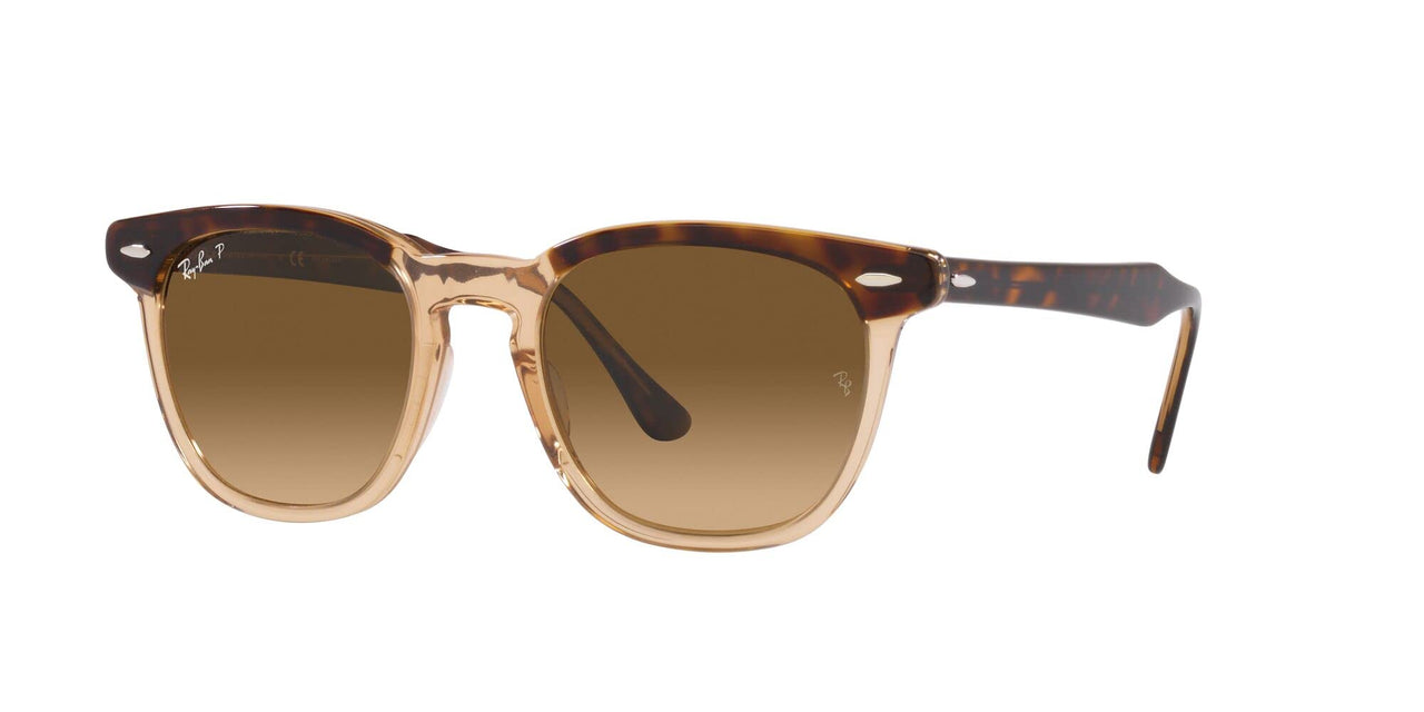 Ray-Ban RB2298 Hawkeye Square Sunglasses, Havana On Transparent Brown/Brown Gradient Polarized, 50 mm