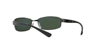 Thumbnail for Ray-Ban RB3364 Metal Rectangular Sunglasses, Gunmetal/Polarized Green, 62 mm