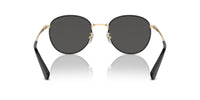 Thumbnail for COACH Men's HC7163 Round Sunglasses, Shiny Light Gold/Black/Grey Solid, 52 mm