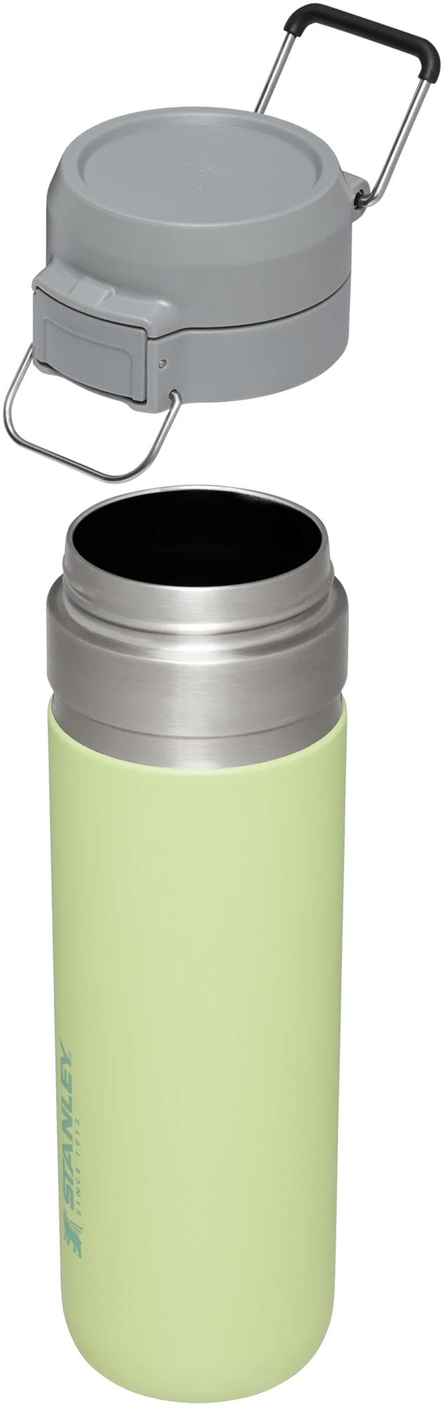Stanley Quick Flip GO Water Bottle 24 oz | Push Button Lid | Leakproof and Packable for Travel and Sports | Insulated Stainless Steel | BPA-Free | Citron