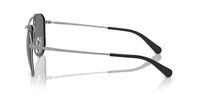 Thumbnail for COACH Men's HC7164 Aviator Sunglasses, Satin Gunmetal/Black/Grey Solid Polarized, 59 mm