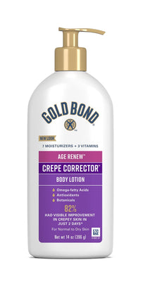 Thumbnail for Gold Bond Age Renew Crepe Corrector Body & Face Lotion, Replenishing & Smoothing Formula, 14 oz., Packaging may vary