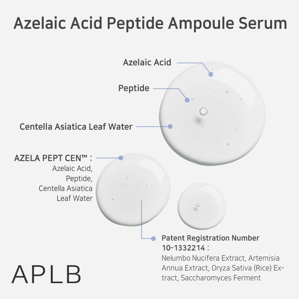 APLB Azelaic Acid Peptide Ampoule Serum | AZELA PEPT CEN™ 31.7% 1.35 FL.OZ/Korean Skincare, Acne care, Improve skin elasticity, Sensitive skin, Revitalize for gentle and improve skin texture