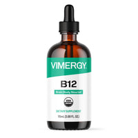 Thumbnail for Vimergy USDA Organic Liquid Vitamin B12 Supplement 2500 mcg, Methylcobalamin & Adenosylcobalamin Fast-Absorbing Energy Support, Vegan, Non-GMO B12 Vitamins for Women & Men 115 Serving (115 mL)