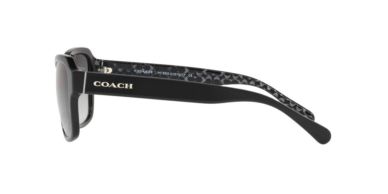 Coach HC8232 Sunglasses, Black/Dark Grey Gradient, 56 mm