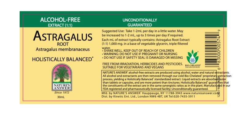 Nature's Answer Astragalus Root | Promotes Overall Health & Wellbeing | Super Concentrated 2000mg | Alcohol-Free, Gluten-Free, Kosher Certified & No Preservatives 1oz