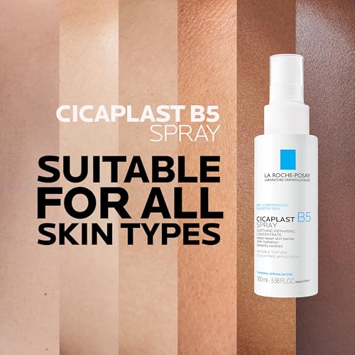 La Roche-Posay Cicaplast B5 Spray With Vitamin B5 Panthenol & Madecassoside, Hydrating Face Mist For Skin Barrier Repair, Soothing Touch-Free Face & Body Spray, Sensitive Skin & Dermatologist Tested