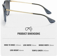Thumbnail for Ray-Ban RB4171 ERIKA CLASSIC POLARIZED Phantos Shaped Sunglasses for Men & Women – Includes Official Rayban Eyewear Kit – Ideal Formal & Casual Wear Sunglasses – Grey Lens