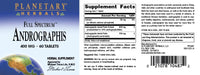 Thumbnail for Planetary Herbals Full Spectrum Andrographis 400mg - Ayurvedic Herb - 60 Tablets