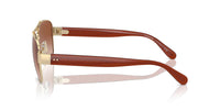 Thumbnail for COACH Women's HC7161 Aviator Sunglasses, Shiny Light Gold/Brown Gradient, 56 mm