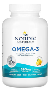 Thumbnail for Nordic Naturals Omega-3, Lemon Flavor - 180 Soft Gels - 690 mg Omega-3 - Fish Oil - EPA & DHA - Immune Support, Brain & Heart Health, Optimal Wellness - Non-GMO - 90 Servings
