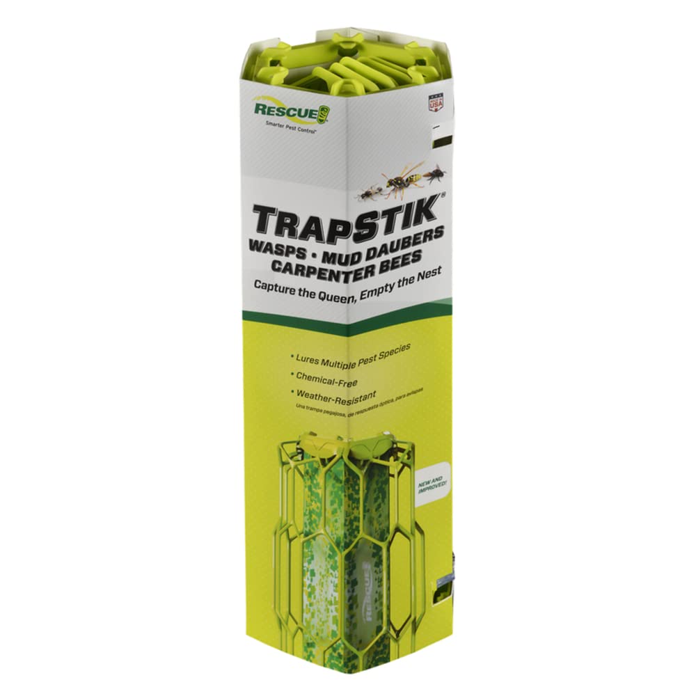 RESCUE! Wasp TrapStik — Traps Wasps, Mud Daubers & Carpenter Bees - 6 Traps