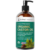 Thumbnail for Dr. Berg Organic Castor Oil – 16 fl oz Cold-Pressed Oil – Pure, Unrefined, Single Ingredient – Sourced in India, Bottled in USA – Lab Tested, USDA Organic, Glass Bottle