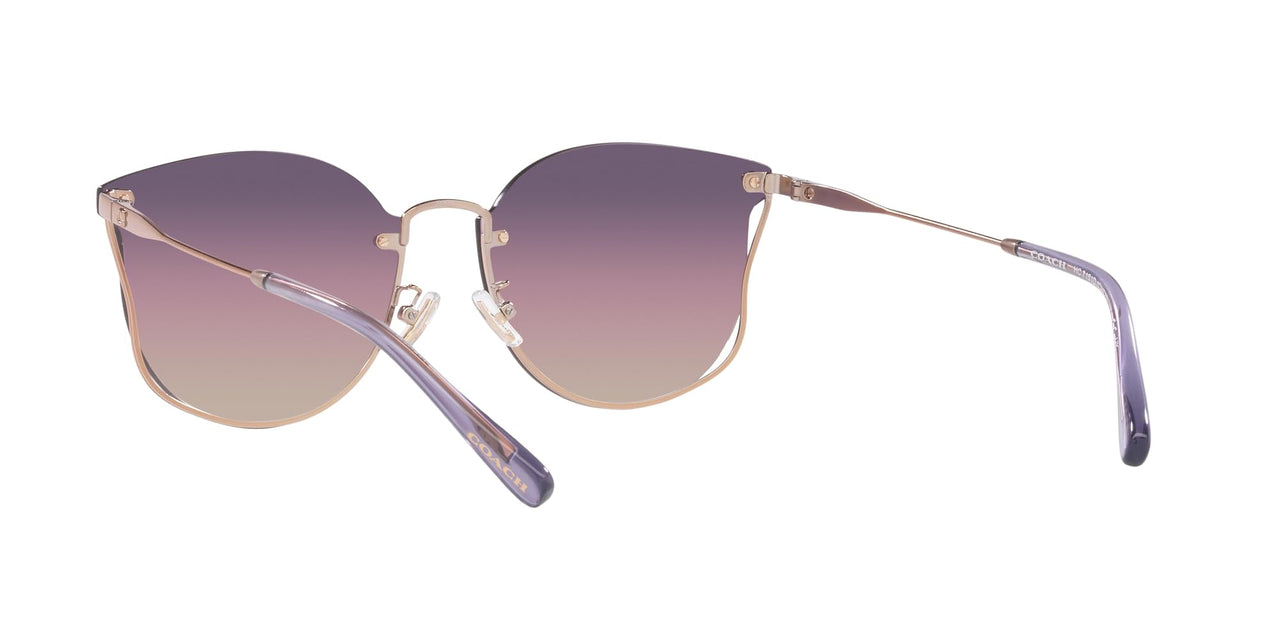 Coach HC7151D Sunglasses, Shiny Rose Gold/Transparent Purple, 63 mm