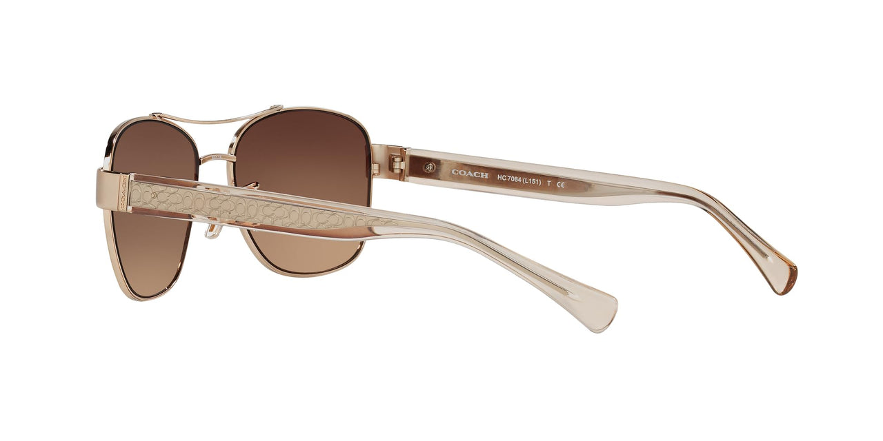Coach HC7064 Sunglasses, Light Gold/Brown Gradient, 56 mm