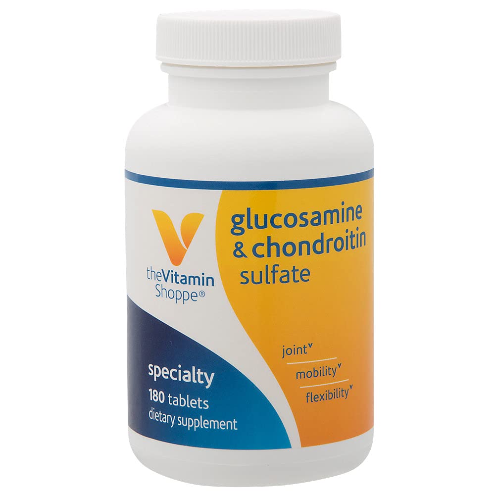 The Vitamin Shoppe Glucosamine Chondroitin Sulfate 500MG, Supports Joint Health, Mobility Flexibility (180 Tablets)