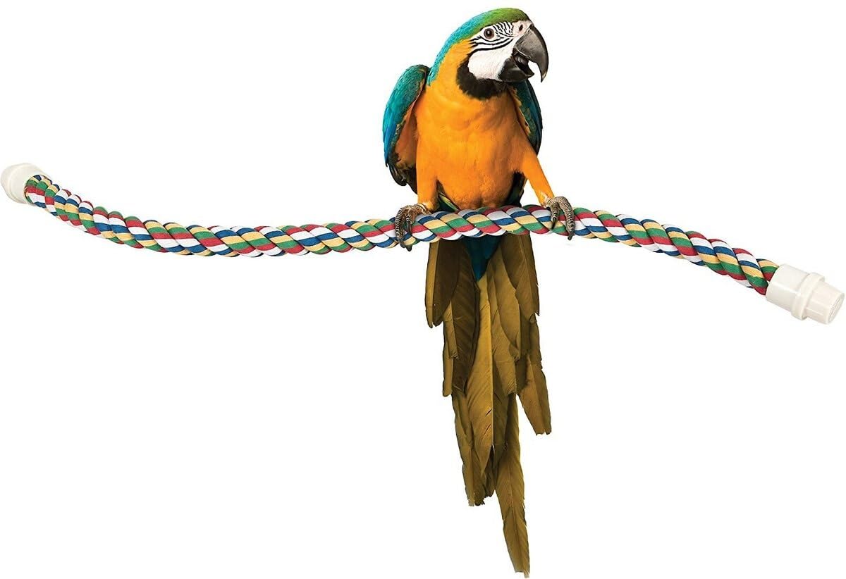 JW Pet Comfy Perch For Birds Flexible Multi-color Rope, Large - 36" Length