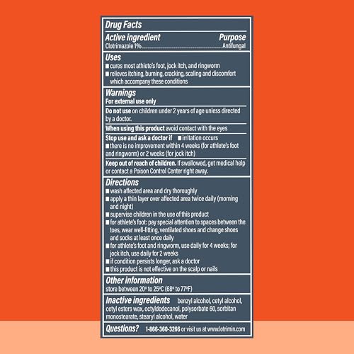 Lotrimin AF Cream: Athlete's Foot 1% Clotrimazole Antifungal Treatment, Clinically Proven Effective, 1.1 Ounce (New Look)