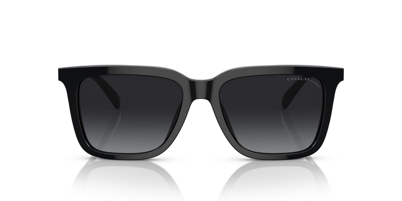 COACH HC8385U Universal Fit Sunglasses, Black/Grey Gradient Polarized, 54 mm