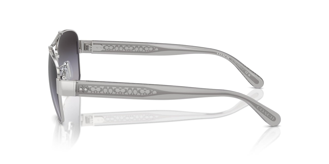 COACH Sunglasses HC 7161 90018G Shiny Silver/Grey Gradient Polyamide Standard