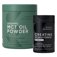 Thumbnail for Sports Research® Keto Pack with Creatine Monohydrate Capsules and Organic MCT Oil Powder - Keto & Vegan MCTs C8, C10 from Coconuts