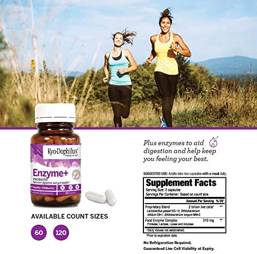 Kyolic Kyo-Dophilus Enzymes+ Probiotic, Nutrient Digestion and Gut Health*, 120 Capsules