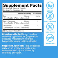 Thumbnail for Doctor's Best PepZin GI, Zinc-L-Carnosine Complex for Men & Women - Zinc Carnosine Supplement Caps for Gut Health, Digestive Support, & Stomach Comfort, Vegan, Gluten Free - 120 Veg Capsules