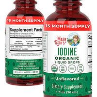 Thumbnail for MaryRuth Organics Iodine Liquid Drops | Potassium Iodide | 1 Year Supply | 450 Servings | Thyroid Health | USDA Organic| Vegan | Non-GMO | Gluten Free | 1 Fl Oz