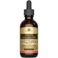 Thumbnail for Solgar Liquid Vitamin D3 125 mcg (5,000 IU), 2 fl oz - Delicious, Natural Orange Flavor - Helps Maintain Healthy Bones & Teeth - Immune System Support - Gluten Free, Dairy Free, Kosher - 59 Servings