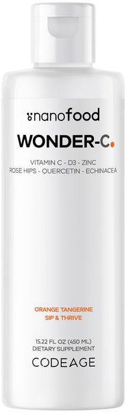 Codeage Liquid Vitamin C 1000mg, Vitamins D3, E & Zinc, Rose HIPS, Quercetin, Echinacea, Vegan Liposomal Vitamin C Supplement, Non-GMO - 15.22 fl oz