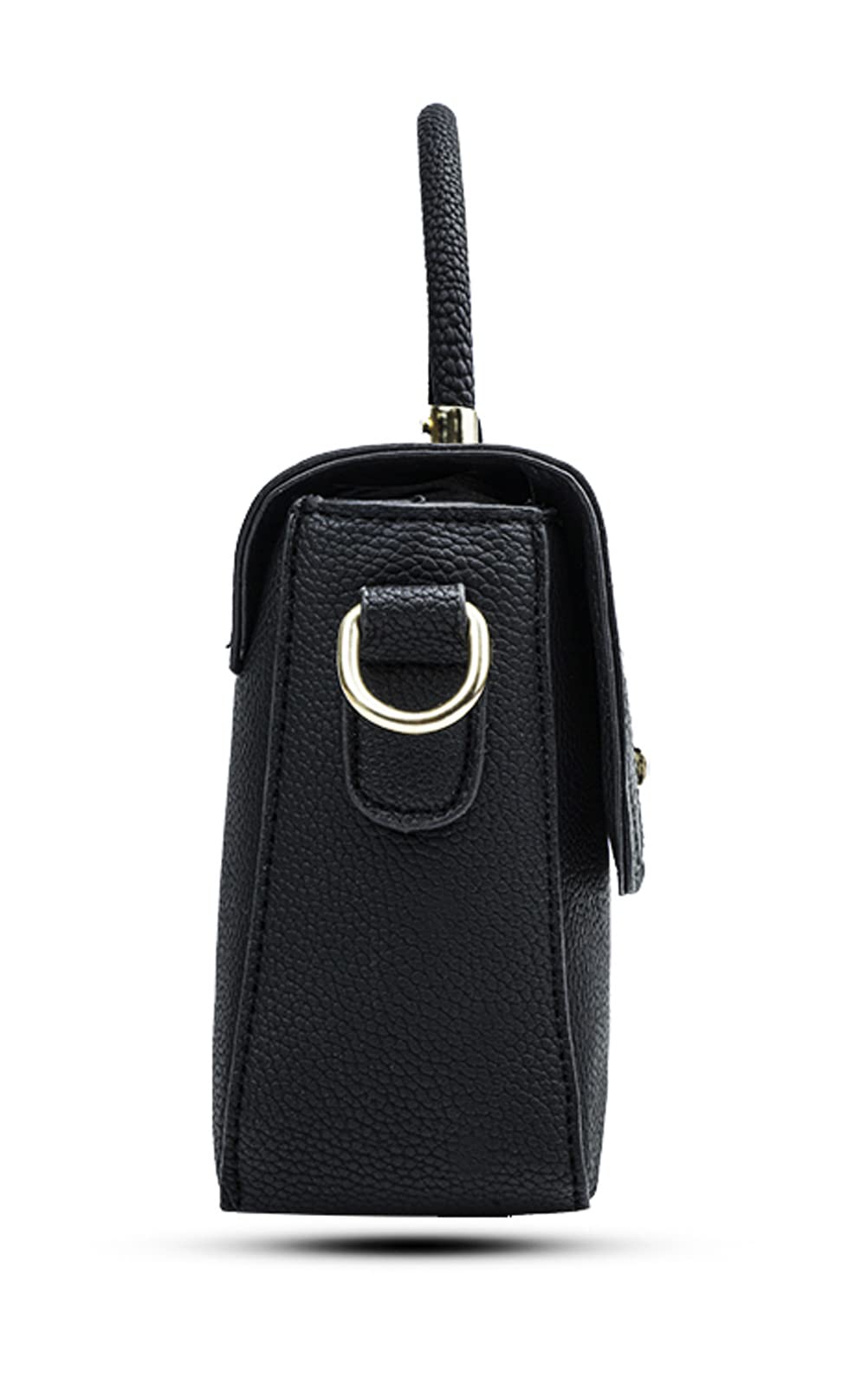 Covelin Women's Small Leather Handbag Tote Shoulder Crossbody Bag Black