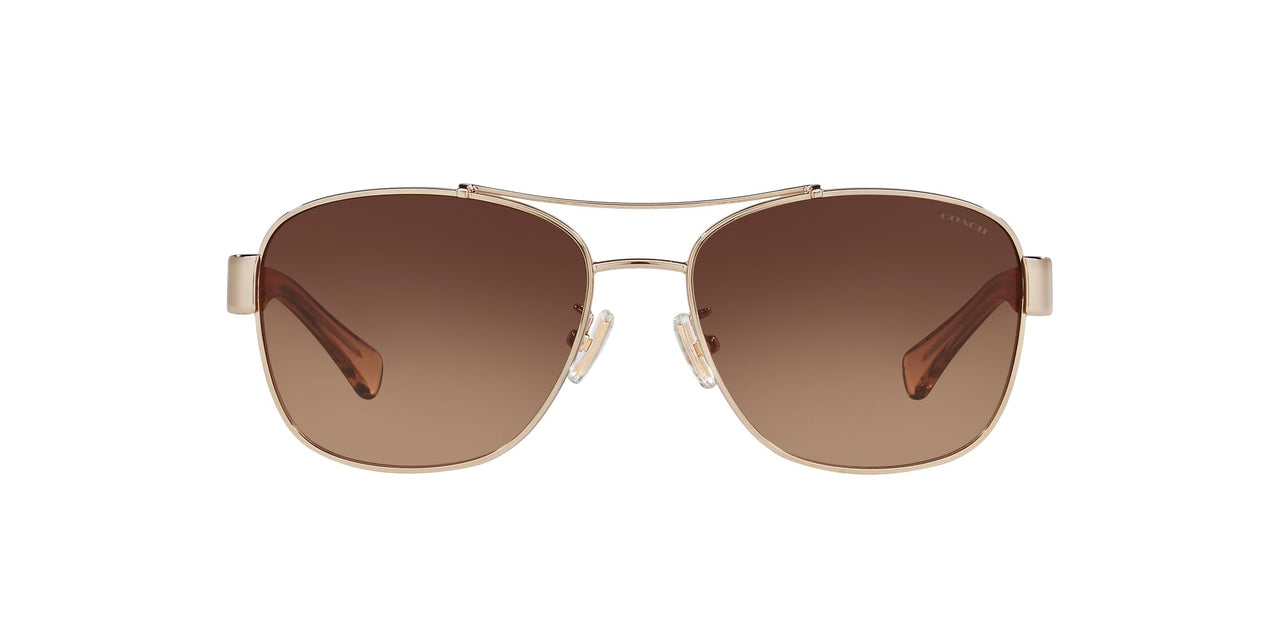 Coach HC7064 Sunglasses, Light Gold/Brown Gradient, 56 mm