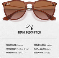 Thumbnail for Ray-Ban RB4171 ERIKA CLASSIC Phantos Shaped Non-Polarized Sunglasses for Women – Includes Official RAYBAN Eyewear Kit – Ideal Formal & Casual Wear Sunglasses – Gradient Brown Lens