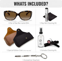 Thumbnail for Ray-Ban RB4101 JACKIE OHH POLARIZED Butterfly Shaped Sunglasses for Men & Women – Includes Official Rayban Eyewear Kit – Ideal Formal & Casual Wear Sunglasses – Brown Lens