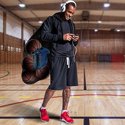 BROTOU Extra Large Sports Ball Bag Mesh, Basketball Bags Team Balls, Adjustable Shoulder Strap, Team Work Ball Bags for Holding Soccer, Football, Volleyball, Swimming Gear (30” x 40”) (1PCS)