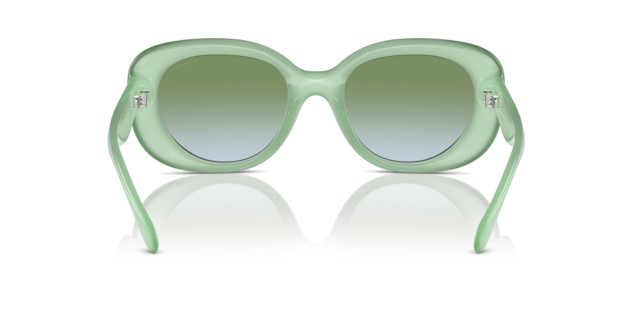 COACH Women's HC8391U Sculpted C Hardware Universal Fit Oval Sunglasses, Milky Mint/Green Blue Gradient, 53 mm