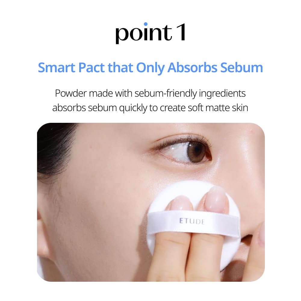 Etude Sebum Soak Pact | Facial Oil Control and Soft Skin with This Mineral Powder That Absorbs Sebum for a Matte Face | Korean Makeup, KBeauty, Perfect for Gift