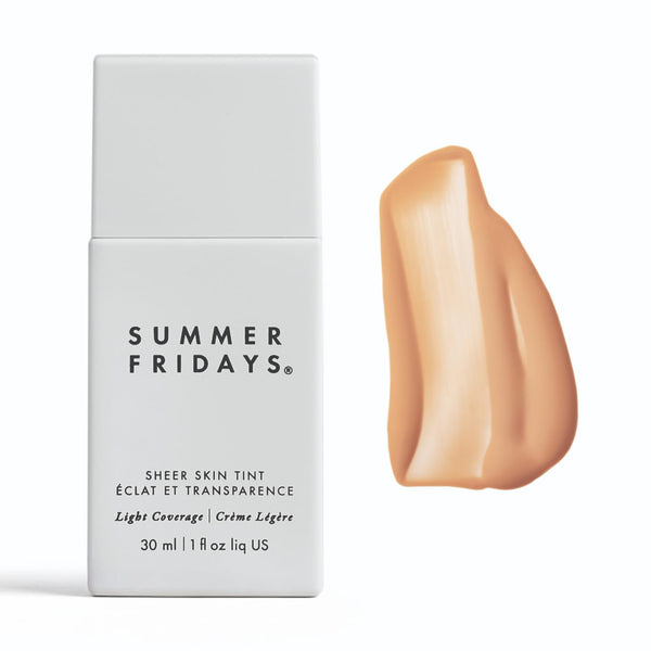 Summer Fridays Sheer Skin Tint - Tinted Moisturizer with Hyaluronic Acid - Helps Diminish Uneven Skin Tone - Sheer to Light Coverage - Shade 2.5 - Light with Cool Peach Undertones (1 Fl Oz)
